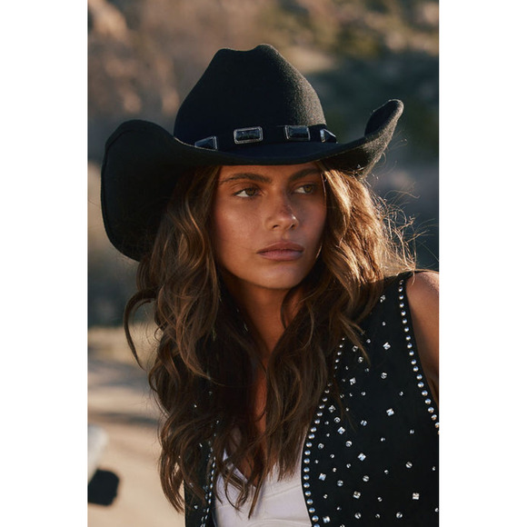 12th Tribe McGraw Black Onyx Cowboy Hat Size O/SO/S - Picture 3 of 3